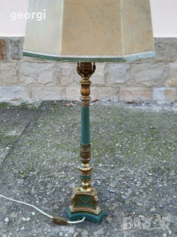 Настолна лампа с бронзов обков и плафон от кожа, снимка 12 - Антикварни и старинни предмети - 43667213