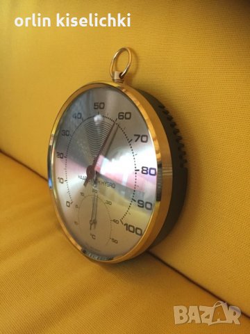 Месинг- Хидро метър влгометър и термометър, снимка 6 - Декорация за дома - 29050716