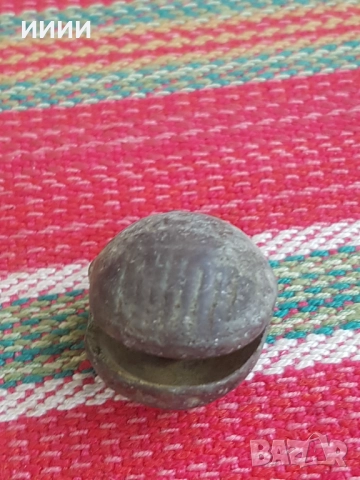 Бронзова хлопка звънец орехче 4, снимка 3 - Антикварни и старинни предмети - 52836786