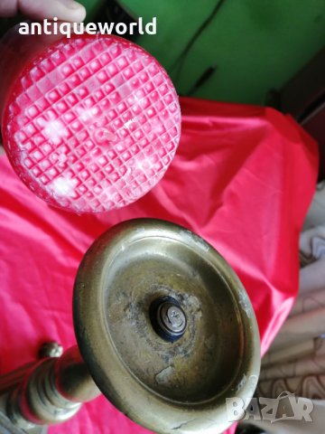 Стар Бронзов ЦЪРКОВЕН СВЕЩНИК ,Дебела Свещ, снимка 3 - Антикварни и старинни предмети - 32637027