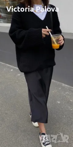 Топла блуза H&M с V деколте, овърсайз, снимка 12 - Блузи с дълъг ръкав и пуловери - 47672792