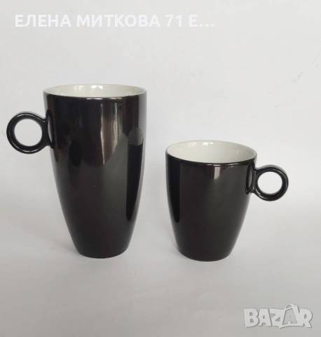*Anna Burg* Германия два двойни сета-за кафе и за чай- в черно и бяло, снимка 2 - Чаши - 53181079