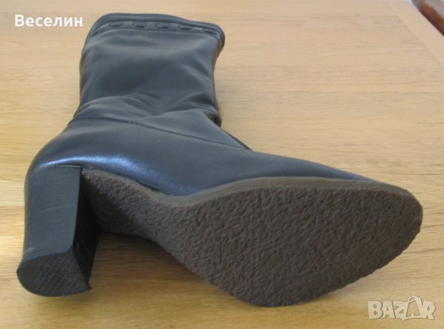 Дамски Кожени Ботуши Черни Зимни Обувки Женски Боти Мода Кожа, снимка 11 - Дамски ботуши - 43412148
