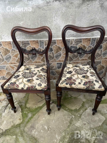 Комплект от 2 антични дървени стола – масив, снимка 4 - Антикварни и старинни предмети - 52919682