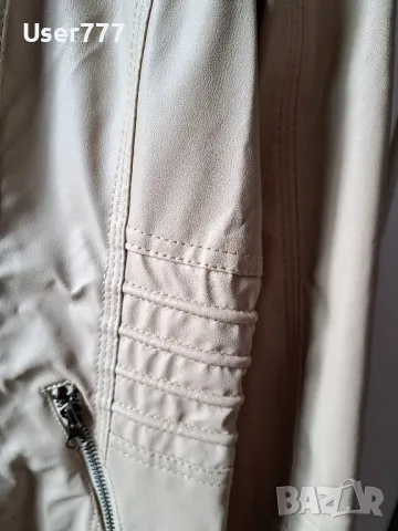 Ново яке еко кожа, със сваляща се памучна част и качулка, снимка 5 - Якета - 48166437