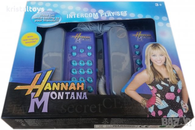 Телефон Хана Монтана, комплект два броя с кабел, снимка 1 - Електрически играчки - 35008910