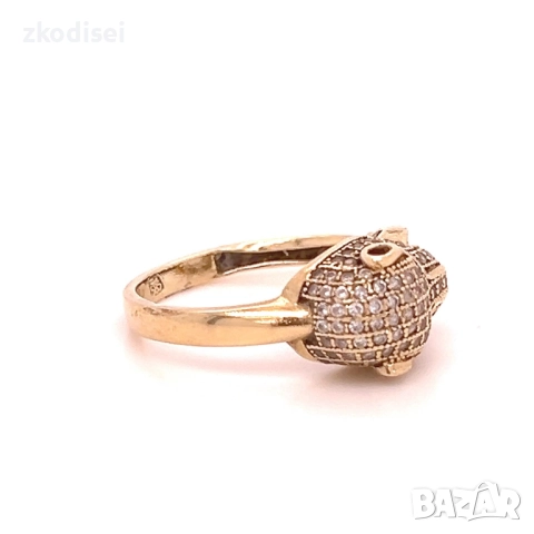 Златен дамски пръстен Bulgari 3,08гр. размер:56 14кр. проба:585 модел:31402-1, снимка 2 - Пръстени - 52629624