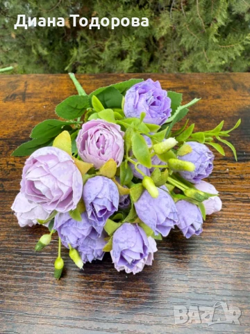 Дребни изкуствени розички 18 глави, снимка 5 - Изкуствени цветя - 50821105