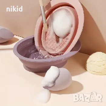 Силиконова купичка за почистване на козметика гъбички четки четка beauty blender бюти блендер, снимка 3 - Други - 47294726