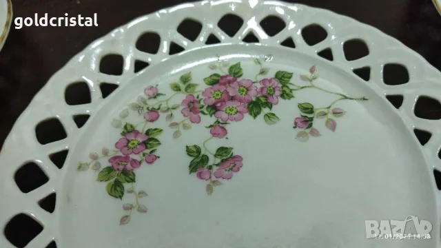 Стар български порцелан Изида чинийки, снимка 8 - Антикварни и старинни предмети - 48645552