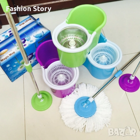 Моп за почистване на под - ламинат  - spin mop 360 / Цвят: Според. нал в склада , снимка 2 - Мопове, кофи, четки и метли - 51455415