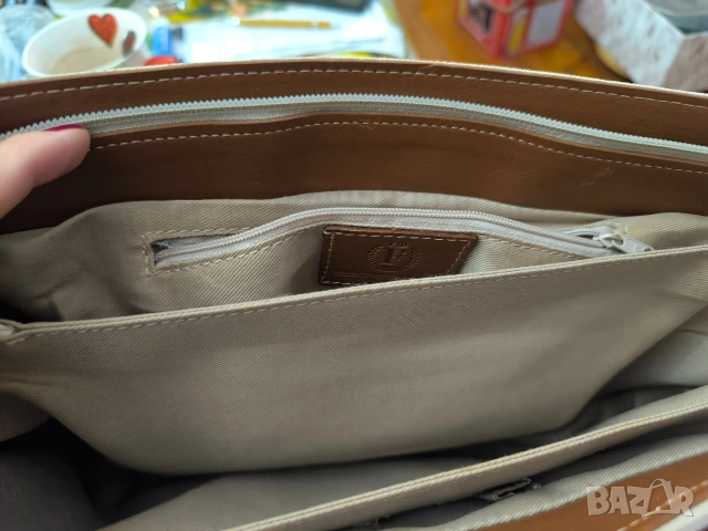 оригинална нова италианска чанта с кожени акценти неносена, снимка 5 - Чанти - 53098953