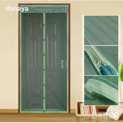 2193 Магнитна мрежа комарник за врата с магнити 100x210cm, снимка 3 - Щори - 33028364