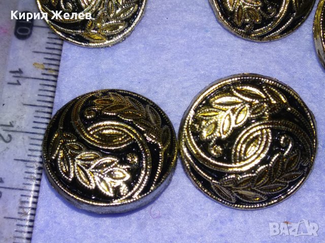ЛОТ СЕДЕМ СТАРИ ФЛОРАЛНО ОРНАМЕНТИРАНИ ЗЛАТИСТИ БАКЕЛИТОВИ ВИНТИДЖ КОПЧЕТА 41044, снимка 2 - Колекции - 43551287