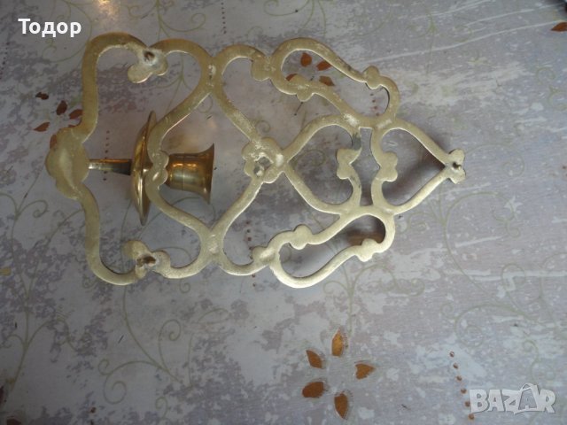 Страхотен ажурен бронзов свещник за стена , снимка 5 - Декорация за дома - 43525207
