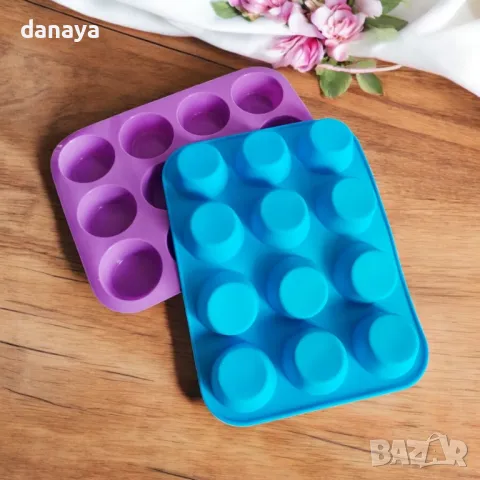 5606 Класическа силиконова форма за мъфини, 12 гнезда