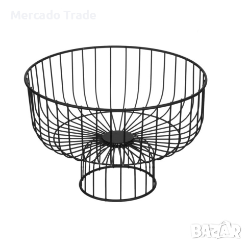 Кръгла фруктиера с поставка Mercado Trade, Метал, Черен, снимка 2 - Аксесоари за кухня - 44857857