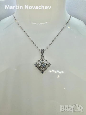 Сребърно колие с мойсанит (Диамант) 1 карат