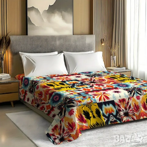 Страхотна покривка за легло бохемски стил 100% памук 229 на 259 см, снимка 5 - Покривки за легло - 51763697