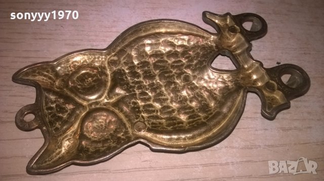 сова/бухал-мед/месинг-внос франция-12х7см, снимка 5 - Колекции - 26693034