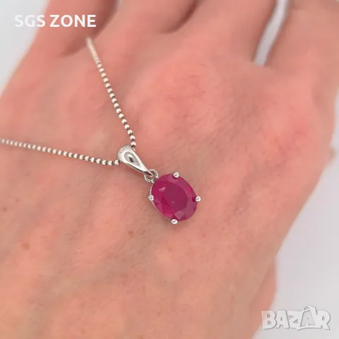 Сребърни Висулки с Рубини, Сапфири , снимка 8 - Колиета, медальони, синджири - 49793252