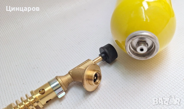 Горелка с мап газ флакон обем 385гр. темп. над 2100°C. Топене, спояване, подгрев. Италия произход , снимка 2 - Други машини и части - 53564025