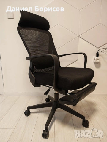 Директорски ергономичен стол RFG Enjoy HB – с Релакс функция и Поставка за крака (Черен), снимка 4 - Столове - 53214242