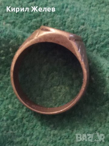 СТИЛНО РЕТРО ОРНАМЕНТИРАН Стар Бронзов ПРЪСТЕН РЪЧНА ИЗРАБОТКА 21894, снимка 6 - Антикварни и старинни предмети - 33490421