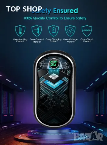 Акумулаторен нагревател за ръце,Power Bank 10000mAh, 15 часа издръжливост,цифров дисплей, снимка 6 - Друга електроника - 48648482