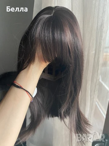 НОВА Къса естествена перука! 100% високо качество, снимка 4 - Аксесоари за коса - 51056446