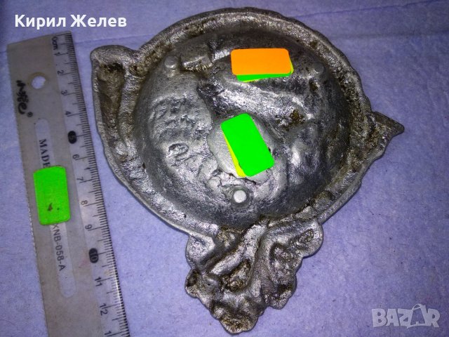 СТАРИНЕН ЛОВДЖИЙСКИ КРАСИВ с БЛАГОРОДЕН ЕЛЕН СРЕБРИСТ МЕТАЛЕН ПЕПЕЛНИК КОЛЕКЦИОНЕРСКА ЧИНИЙКА 41555, снимка 4 - Колекции - 43663089