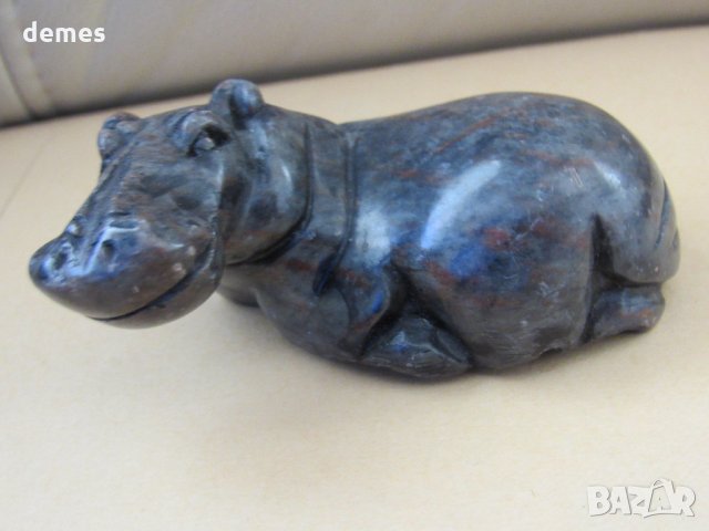  Легнал хипопотам от сапунен камък, с нова, по-ниска цена, снимка 4 - Декорация за дома - 32480858