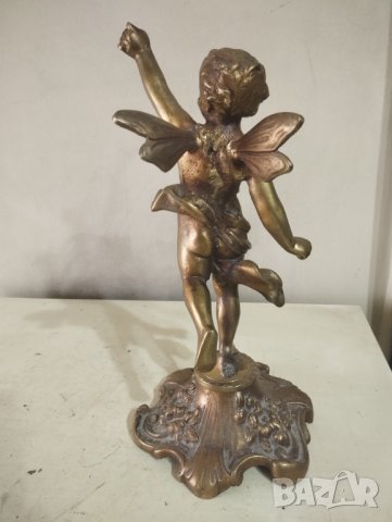Бронзова статуетка-ангел, снимка 4 - Други ценни предмети - 43265742