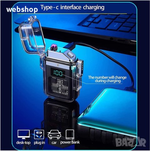 Уникална USB акумулаторна запалка, ветроустойчива, водоустойчива, електрическа, плазмена, снимка 5 - Друга електроника - 43682303