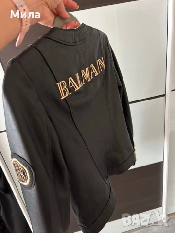 Balmain шикозно яке от естествена кожа