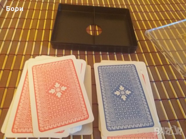 Нови Гръцки карти 2 тестета 100% пластик, снимка 4 - Карти за игра - 28114975