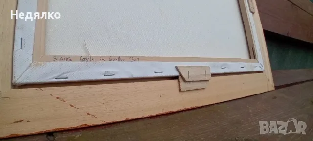 Красива картина,Slains Castle,масло на платно, снимка 9 - Картини - 49341656