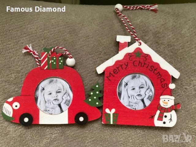 Коледна дървена играчка за снимка за елха