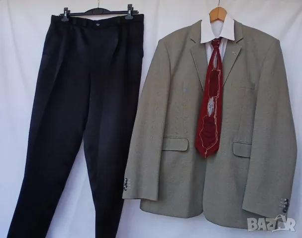 Мъжко екстравагантно сако сиво и черен панталон., снимка 5 - Костюми - 50102396