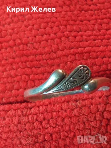 СТАР КРАСИВ СРЕБЪРЕН ПРЪСТЕН СРЕБРО 900 ПРОБА ФИНА РЪЧНА МАЙСТОРСКА РЕТРО АРТ ИЗРАБОТКА 17617, снимка 9 - Пръстени - 46265381