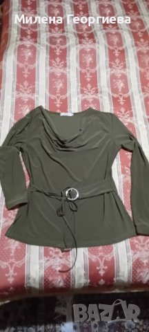 Зелена блузка, М/Л, снимка 1 - Блузи с дълъг ръкав и пуловери - 43114521