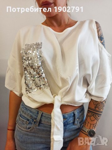 Дамска риза с голо рамо, снимка 3 - Ризи - 32254140