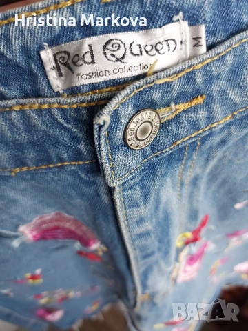 Дънкова пола с бродерии, снимка 4 - Поли - 50609435