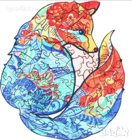 Дървен пъзел животни ЛИСИЦА С ОПАШКА Firefox / А4 формат Размер М, снимка 4 - Игри и пъзели - 43288189