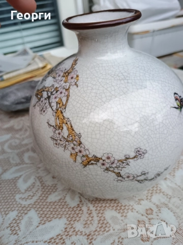 Красива керамична ваза-7, снимка 4 - Антикварни и старинни предмети - 52581624