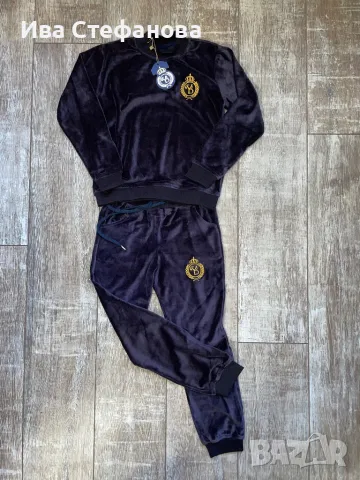 Нов плюшен тъмно син детски  сет комплект от две части , горнище и долнище кадифена прегръдка , снимка 5 - Детски комплекти - 47292218