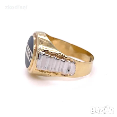 Златен мъжки пръстен 5,28гр. размер:67 14кр. проба:585 модел:4104-4, снимка 2 - Пръстени - 50300607