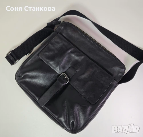 STRELLSON - Мъжка чанта за през рамо - естествена кожа