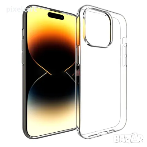 Силиконов калъф за iPhone 15 Pro, Прозрачен, снимка 1 - Калъфи, кейсове - 47904900