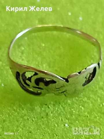 Елегантен сребърен пръстен стил АРТ НУВО майсторска ръчна изработка 52387, снимка 7 - Пръстени - 52625484